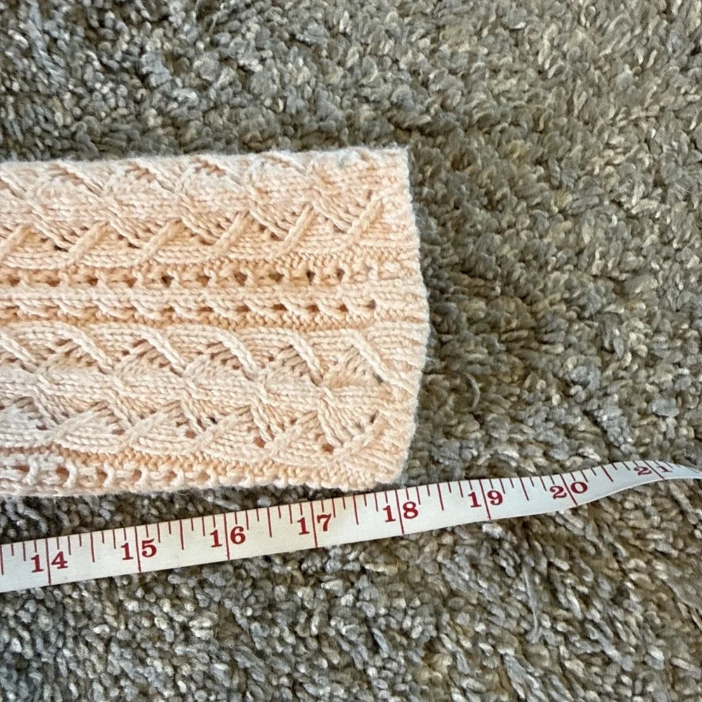LOFT Women's Cable Knit Sweater Pink Petite Size L